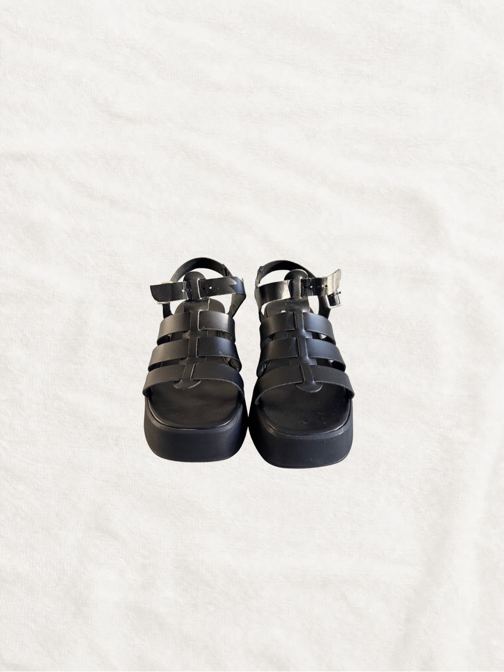 Steve Madden Black Platform Fisherman Sandals with Ankle Strap